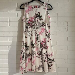 Danny & Nicole Floral Dress Size 12 Pink Cherry Blossom A-Line Spring Easter